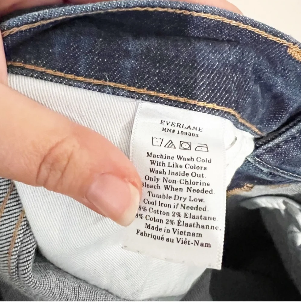 Everlane Dark Wash Rigid Denim Skinny / Slim Straight Jeans Sz 29 Ankle - Picture 8 of 8